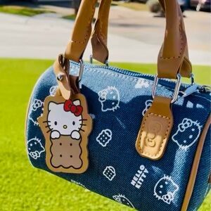 Hello Kitty Denim Blue and Tan Kids Bag